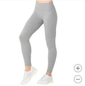 ❤️ Lemon Ribbed Leggings Women's Size Medium Gray Stretch Active Lounge NWOT